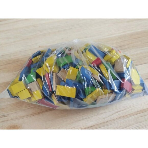 Lot of 426‎ Thick Geometric Wooden Pattern Blocks Math Manipulative Shapes - Picture 2 of 16